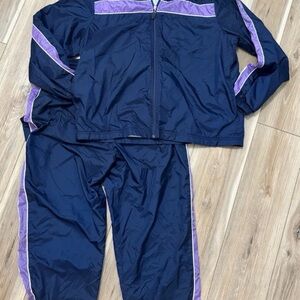 Rebecca Malone Windbreaker, Track Suit Size Large Pants Jacket Set Retro